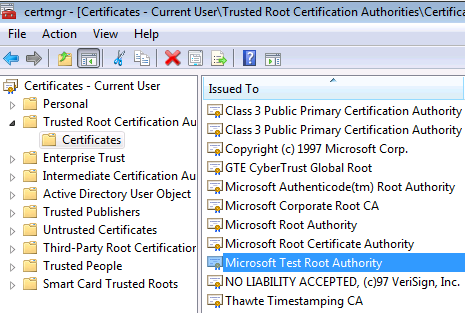 certmgr Trusted Root Certs