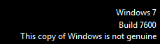 This copy of Windows is not genuine Watermark